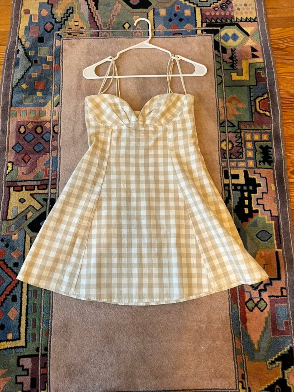 Zara Gingham Mini Dress, Strapless Optional